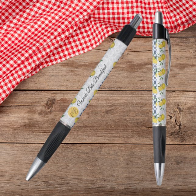 Mediterranean Bliss Business Logo Name Promotional Black Ink Pen (Creator Uploaded)