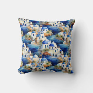 Mediterranean Bliss Inspired by Greece Cushion