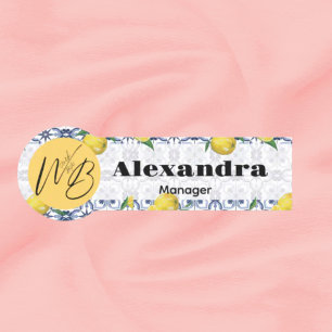 Mediterranean Bliss Modern Restaurant Employee Name Tag