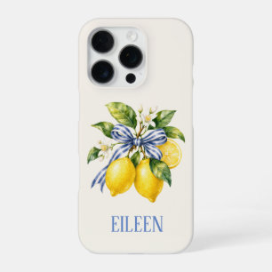 Mediterranean Blue Bow Lemon Blossom iPhone 16 Pro Case
