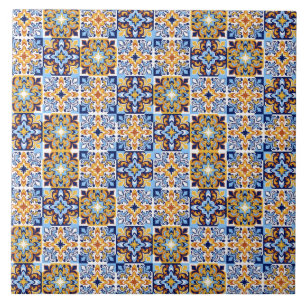  Mediterranean blue &brown  Ceramic Tile