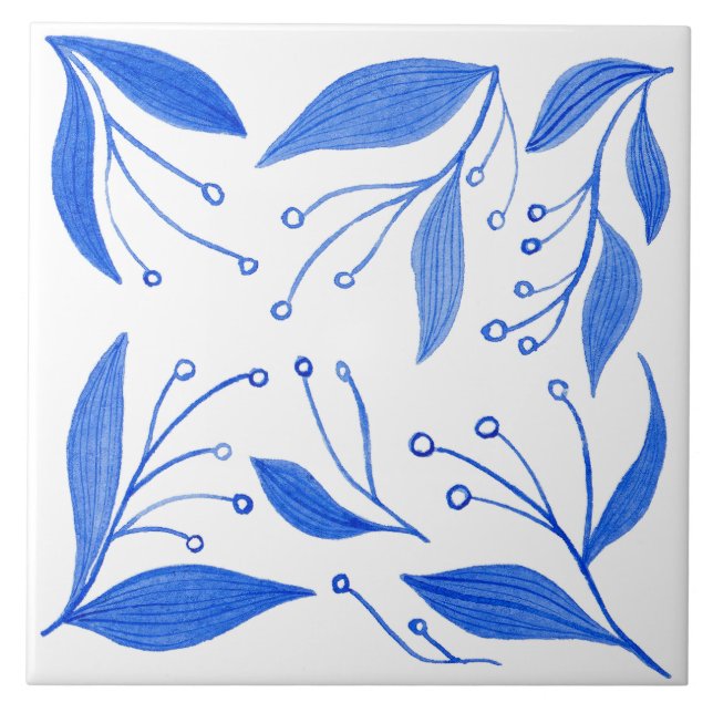Mediterranean Blue Ceramic Tile (Front)
