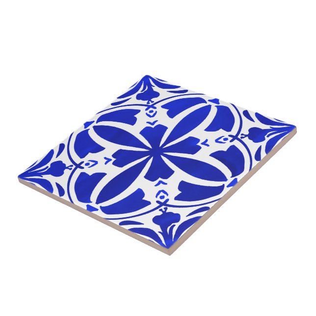 Mediterranean Blue Ceramic Tile (Side)