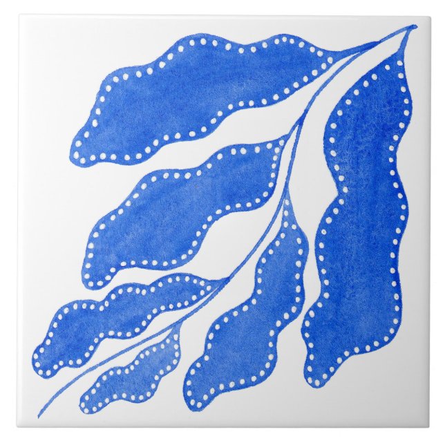 Mediterranean Blue  Ceramic Tile (Front)