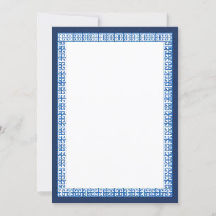 Mediterranean Blue Greek Key Greek Column Invitation