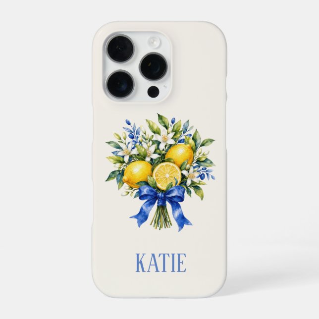 Mediterranean Blue Lemon Bouquet iPhone Case (Back)