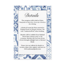 Mediterranean Blue Tile Enclosure Card