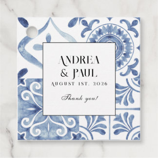 Mediterranean Blue Tile Favour Tags