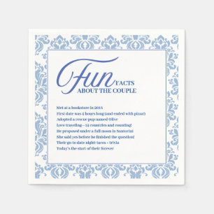 Mediterranean Blue Tile Fun Fact Wedding  Napkin