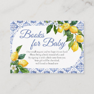 Mediterranean Blue Tile Lemon Books for Baby Enclosure Card