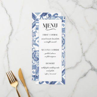Mediterranean Blue Tile Menu