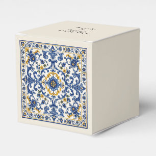 Mediterranean Blue Tile Pattern Italian Ceramic Favour Box