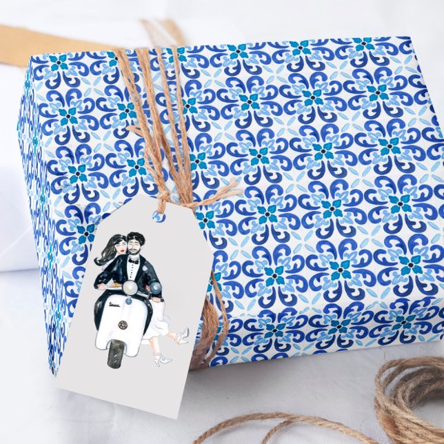 Mediterranean Blue Tile Wrapping Paper (Creator Uploaded)