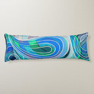 Mediterranean Blue Turquoise Coast Doodle Body Cushion