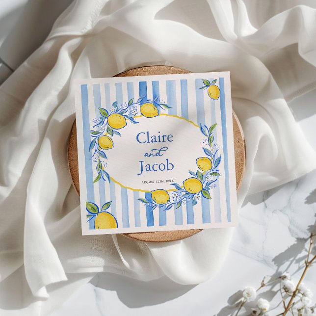 Mediterranean Blue Wedding Napkin (Creator Uploaded)