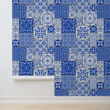 Mediterranean Blue & White Azulejo Majolica Tiles