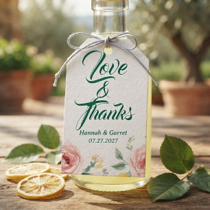 Mediterranean Blush Rose & Lemon Wedding Gift Tags