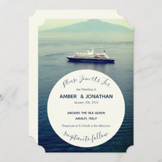 Mediterranean Boat Theme Wedding Invitations