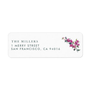 Mediterranean Bougainvillea Wedding Address Labels