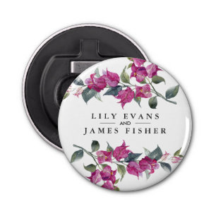 Mediterranean Bougainvillea Wedding Favour Sticker Bottle Opener