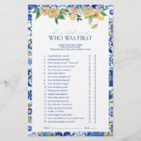 Mediterranean Bridal Shower Who Was First Game