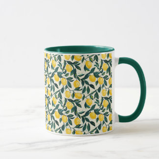 Mediterranean Bright Yellow Lemon Patterned Mug