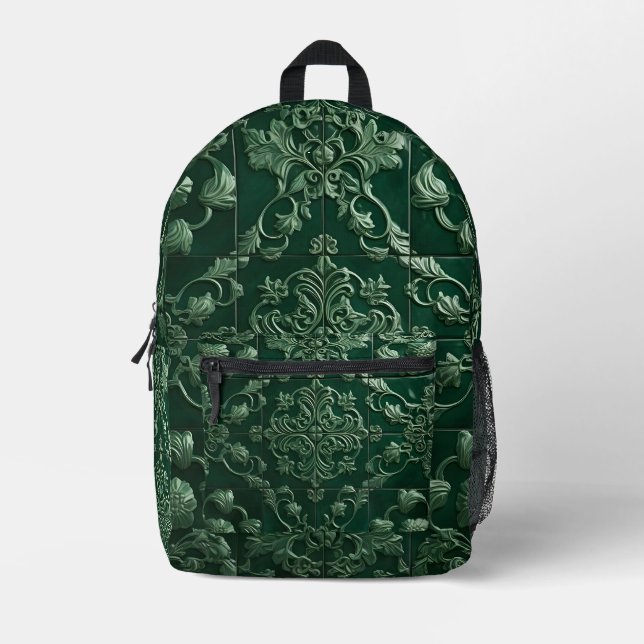 Mediterranean Ceramic Design Printed Backpack (Front)