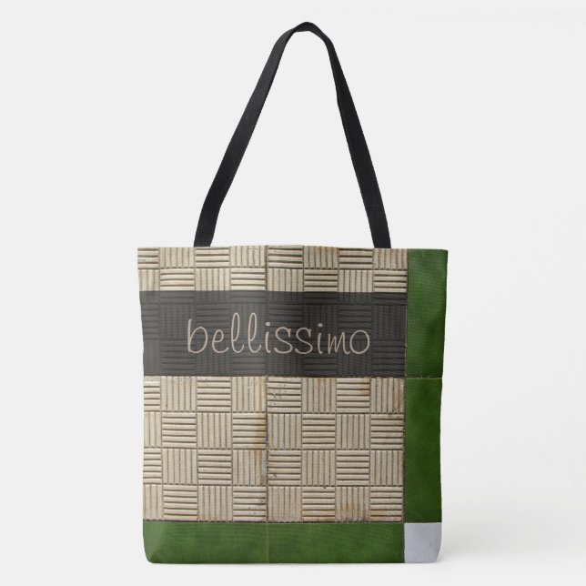 Mediterranean Ceramic Tiles Photo any Text Tote Bag (Front)