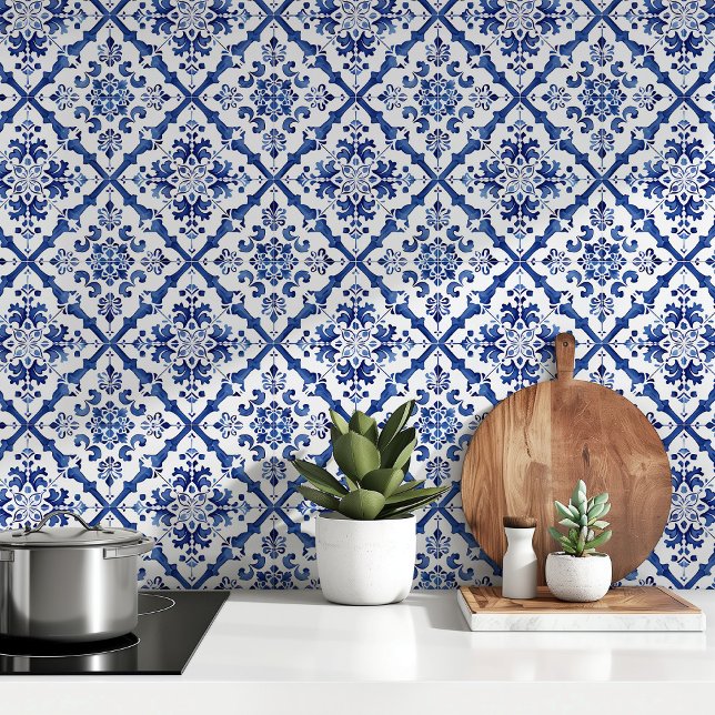 Mediterranean Charm: Wallpapers Azulejo Tiles (Creator Uploaded)