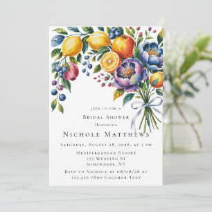 Mediterranean Citrus Bouquet Bridal Shower Invitation