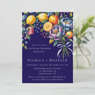 Mediterranean Citrus Bouquet Couples Shower Invitation