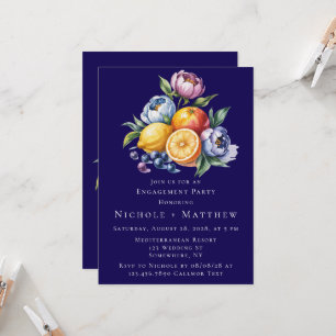 Mediterranean Citrus Bouquet Engagement Party Invitation