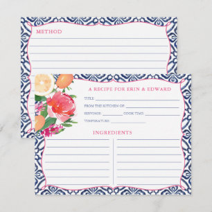 Mediterranean Citrus Bright Floral Recipe Card