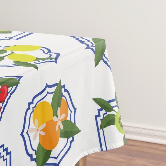 Mediterranean Citrus Fruit Pattern Tablecloth (In Situ)