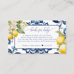 Mediterranean Citrus Lemon Books for Baby Enclosure Card
