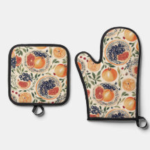 Mediterranean Citrus & Pomegranate Oven Mitt and P