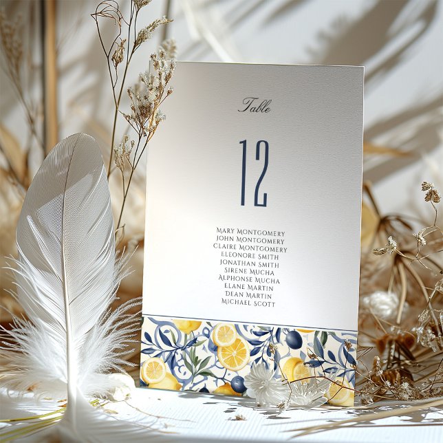 Mediterranean Citrus Table Number Card (Creator Uploaded)