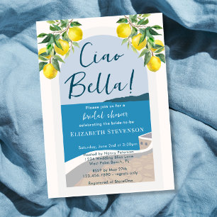 Mediterranean Coast Ciao Bella Bridal Shower  Invitation