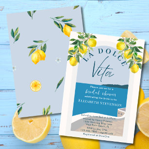 Mediterranean Coast La Dolce Vita Bridal Shower  Invitation