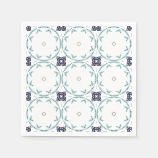 Mediterranean Coastal Geometric Tile Decoupage Napkin