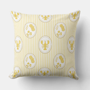 Mediterranean Coastal Lobster & Stripes Limoncello Cushion