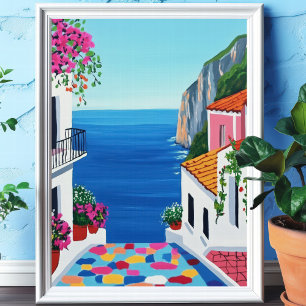 Mediterranean Coastal Terrace Wall Art