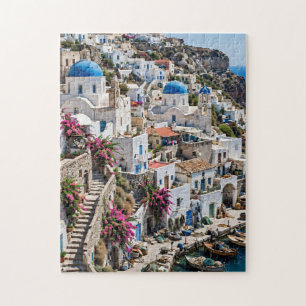 Mediterranean Coastal Village Jigsaw Puzzle