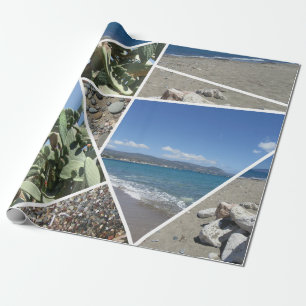 Mediterranean Collage Design Wrapping Paper