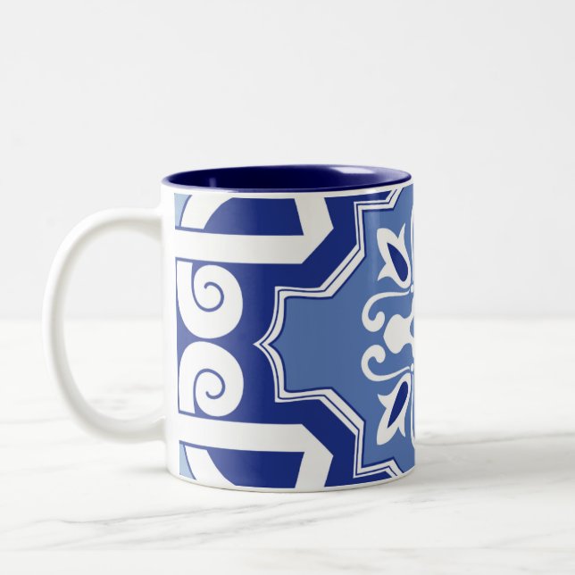 Mediterranean Crest Two-Tone Coffee Mug (Left)