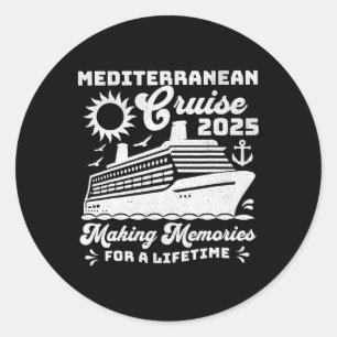 Mediterranean Cruise 2025 Matching Family Group Va Classic Round Sticker
