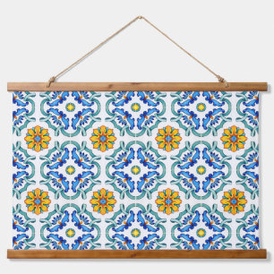 Mediterranean Decorative Tile Pattern Hanging Tapestry
