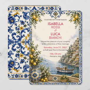 Mediterranean Escape wedding Riviera Harbour Invitation