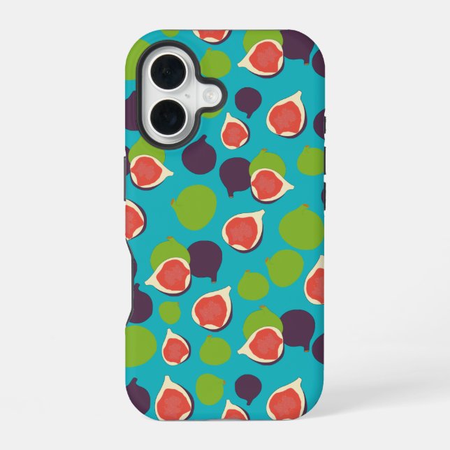 Mediterranean Fig Summer Fruit Pattern   iPhone 16 Case (Back)