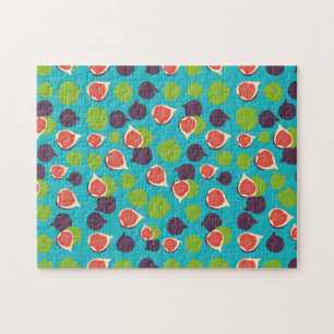 Mediterranean Fig Summer Fruit Pattern  Jigsaw Puzzle